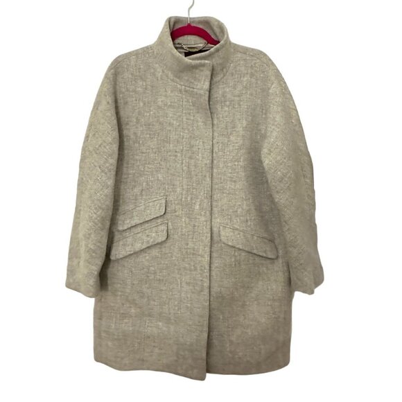 NWOT J. Crew Cocoon Coat in Italian Stadium-Cloth Wool Heather Gray size 14 - Picture 2 of 8
